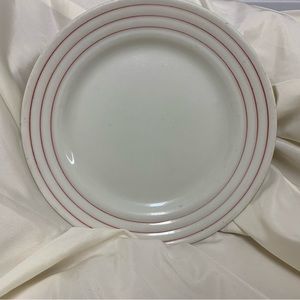 Iroquois Rippleware China Red 3 Stripe Beveled 8" Plate Restaurant C-2